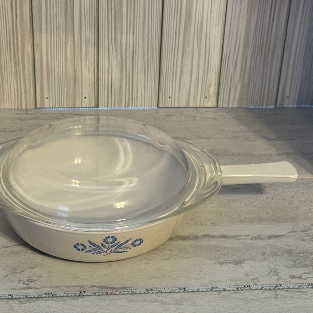 Vtg Corning Ware Blue Cornflower Menuette 6.5" Skillet Casserole P-83-B With Lid